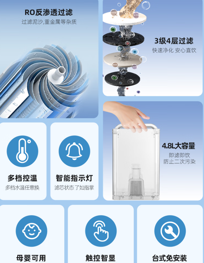 冷热一体，pureplus璞勒净饮一体机2000元级天花板！