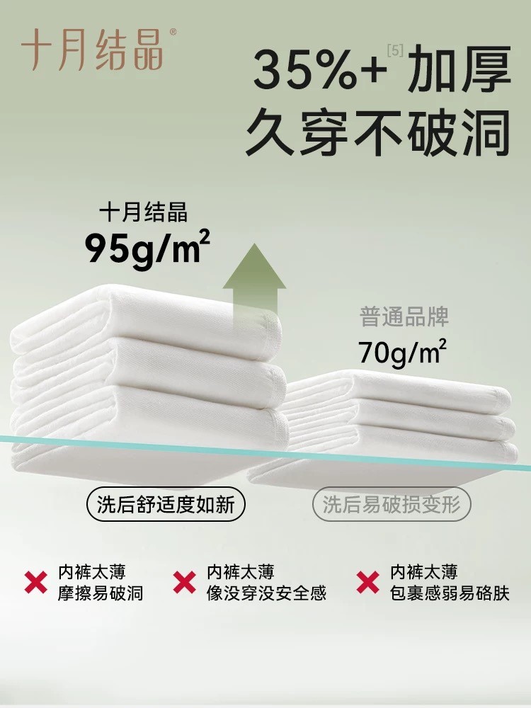 十月结晶一次性内裤:无菌守护 云朵触感,告别洗晒烦恼!