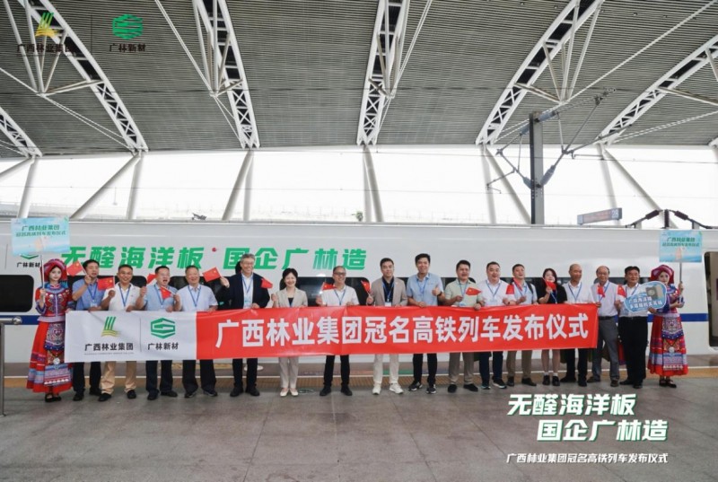 享“中国速度”用“国民好板”广西林业集团冠名高铁专列启航