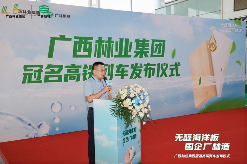 享“中国速度”用“国民好板”广西林业集团冠名高铁专列启航